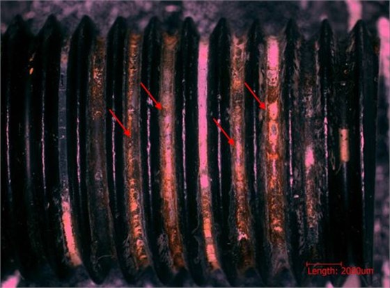 失效螺纹残件低倍形貌