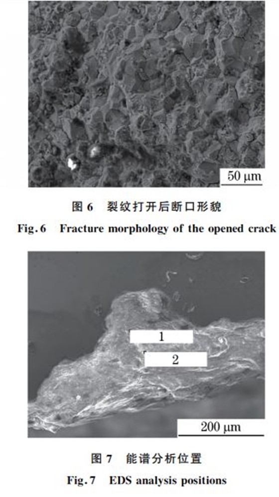 图６ 裂纹打开后断口形貌