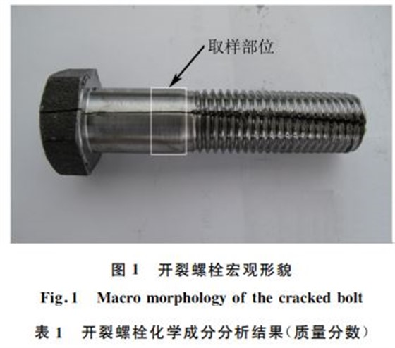 图１ 开裂螺栓宏观形貌