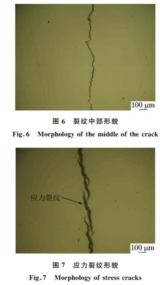 图７ 应力裂纹形貌