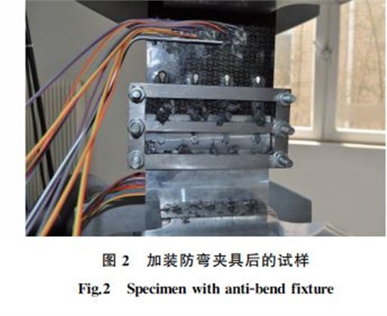 图２ 加装防弯夹具后的试样