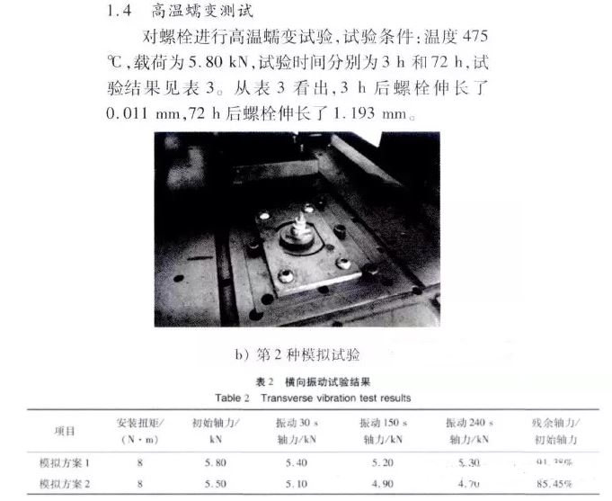 螺栓横向振动结果