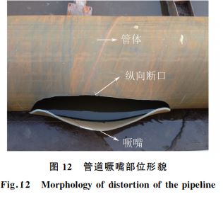 图１２ 管道噘嘴部位形貌