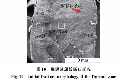 图１０ 裂源区原始断口形貌