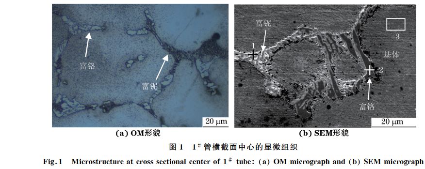 图１ １＃ 管横截面中心的显微组织